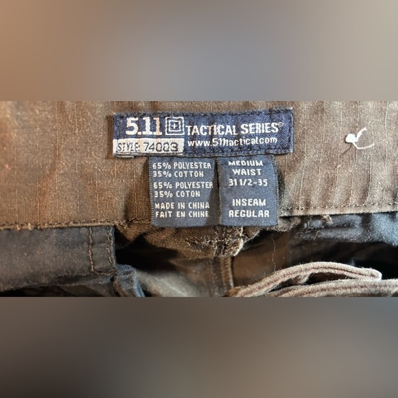 5.11 Tactical Pants Mens Med 31-5-35 Brown Cargo Utility EMS Baggy Stretch Zip - Picture 4 of 7